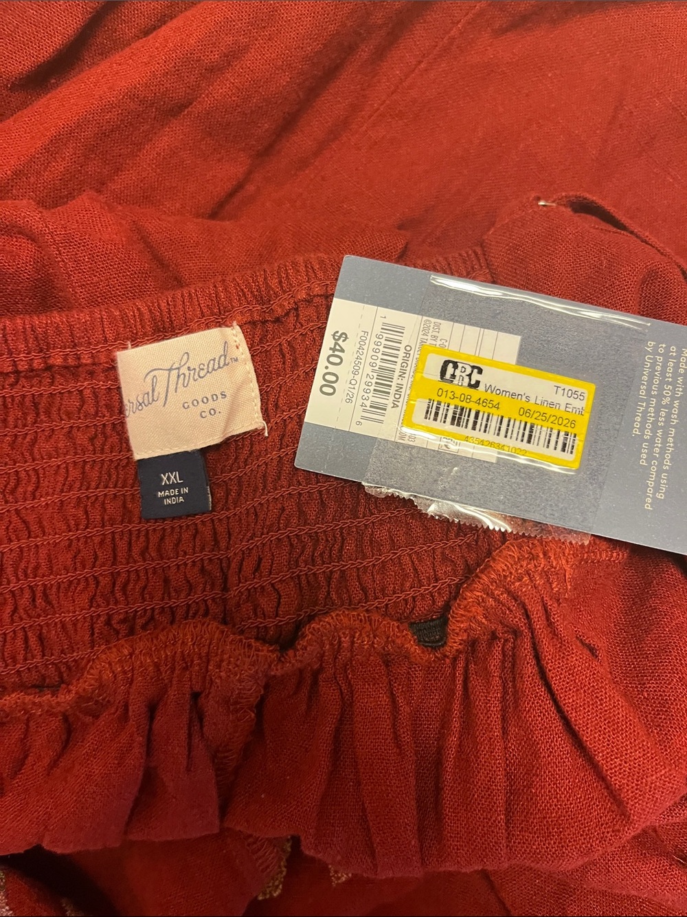 Universal Thread Red Floral Embroidered Maxi Slip Dress - Picture 3 of 3